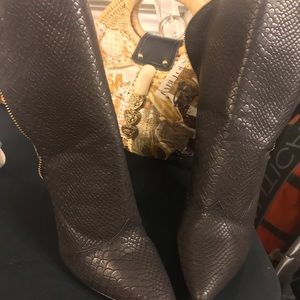 Black open Back heeled Booties